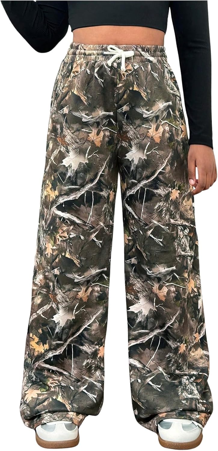 SOLY HUX Camo Print Wide Leg Pants for Girls