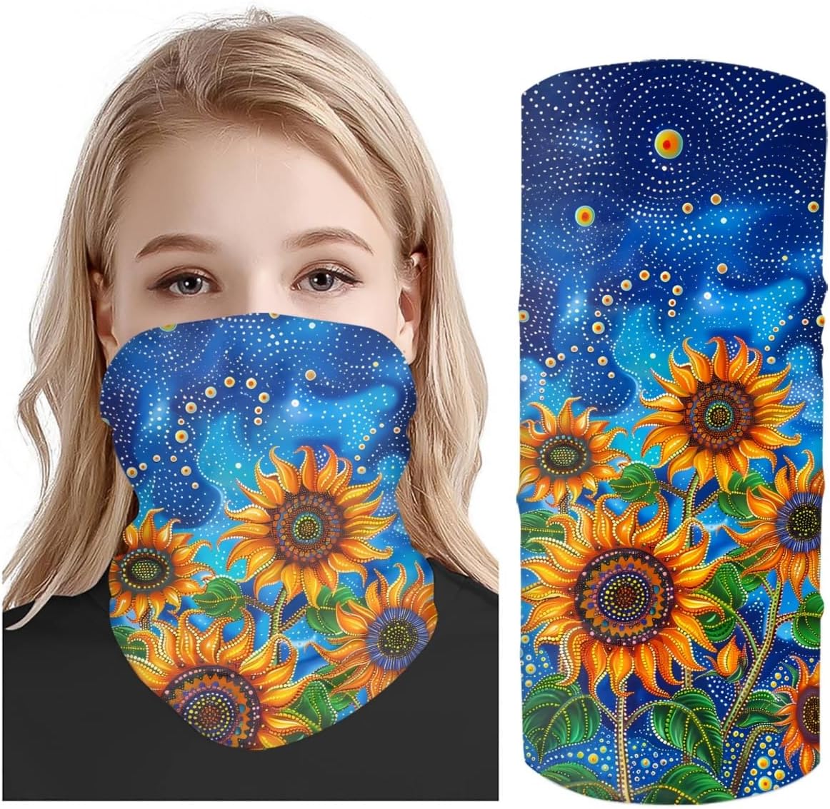 DUOLIFU 3D Print Face Mask Bandana for Men Women