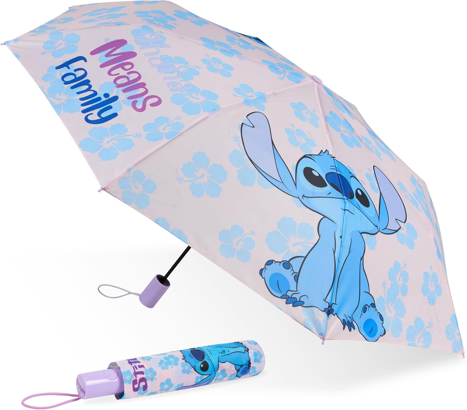 Disney Stitch Folding Umbrella - Lightweight Telescopic for Travel