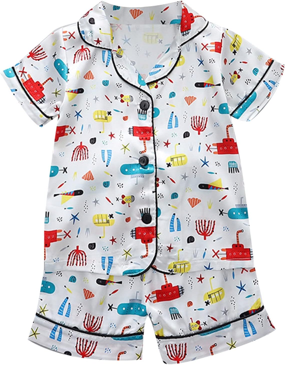 Summer Sateen Pajamas for Kids - Soft Silky Sleepwear Set