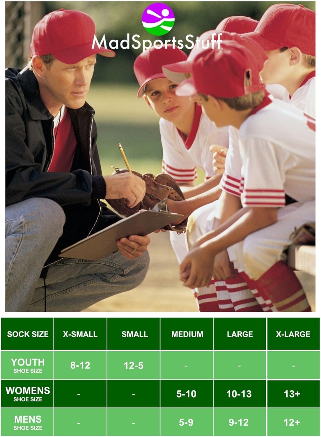 MadSportsStuff Dugout Striped Baseball Socks for All Sizes