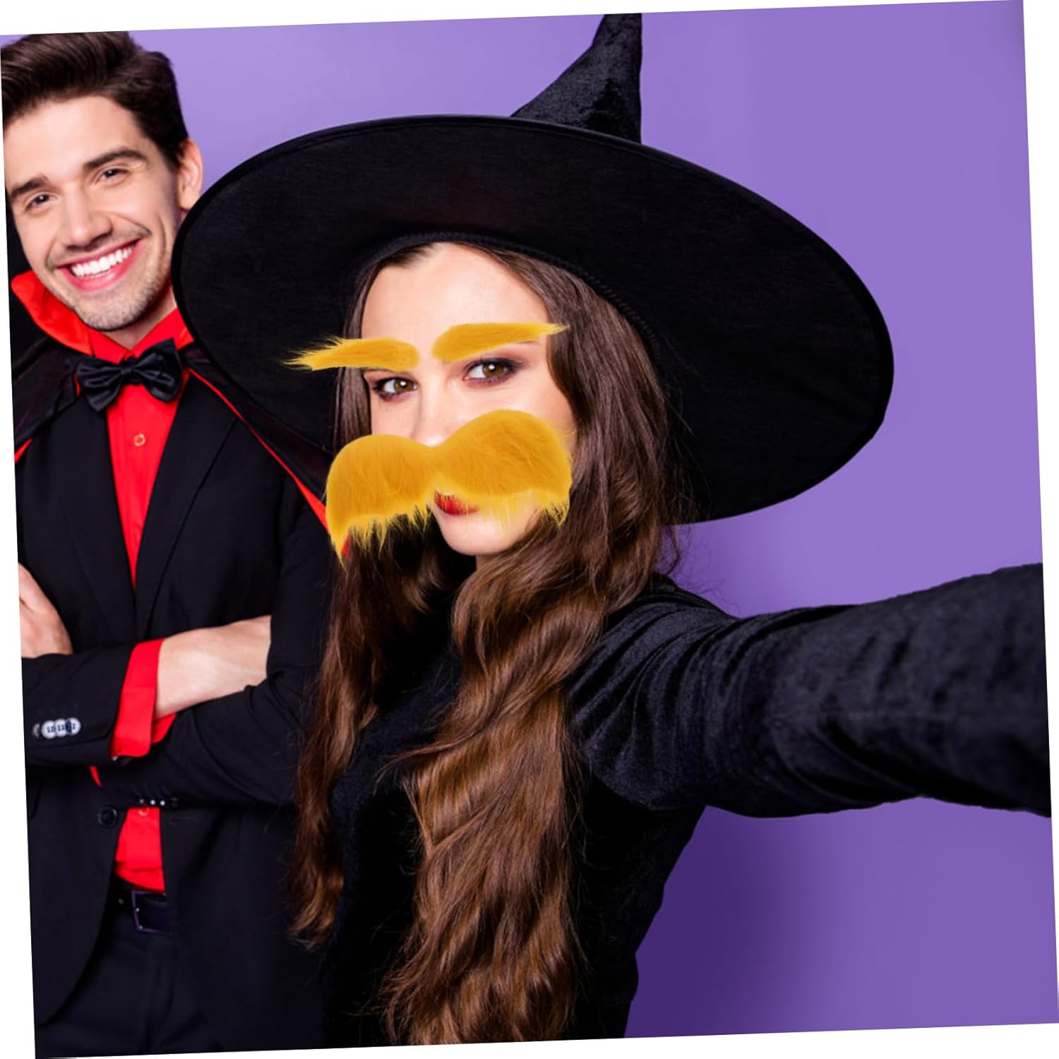 1Set Halloween Fake Mustache and Eyebrows for Cosplay and Parties