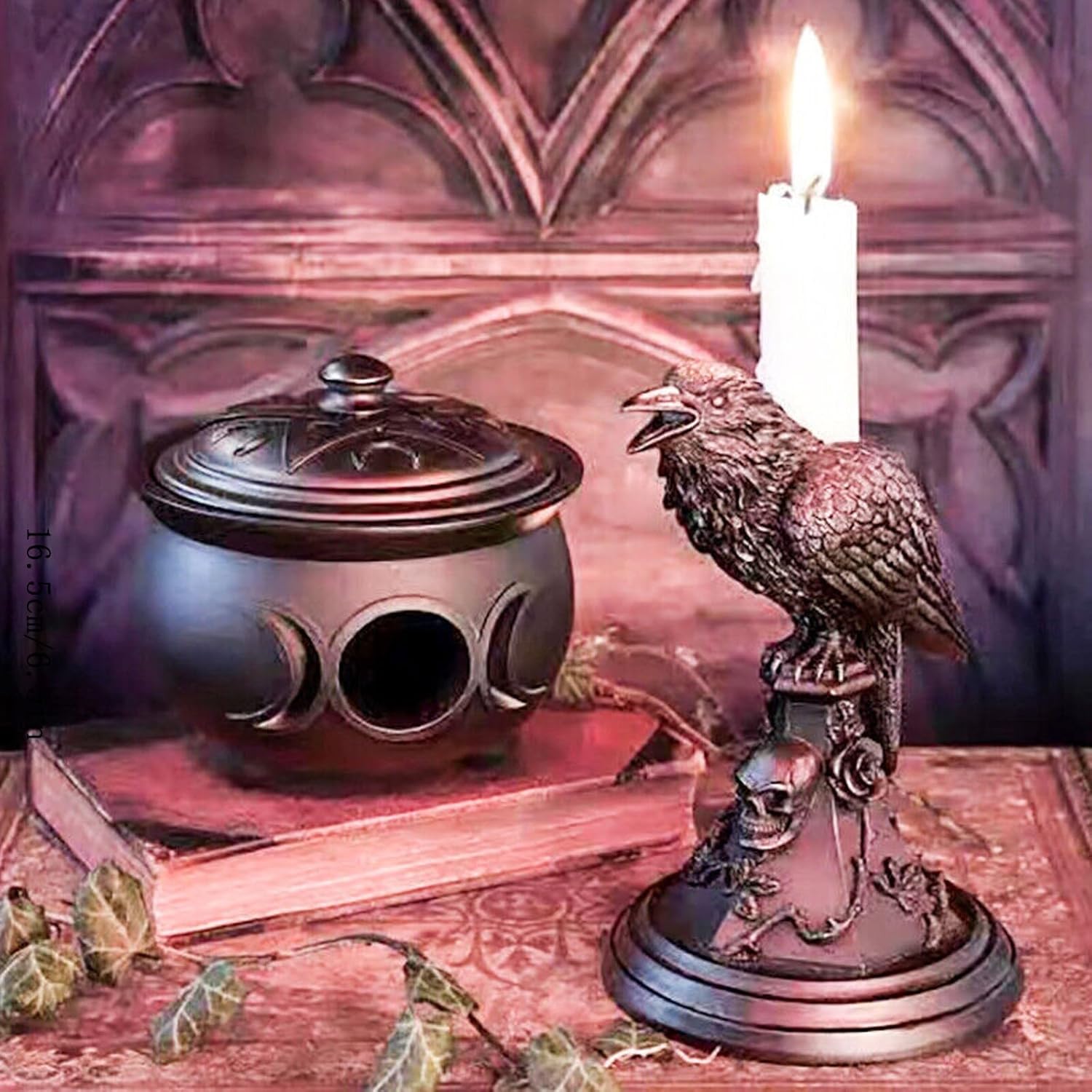Gothic Owl and Crow Candle Holders 2PCS