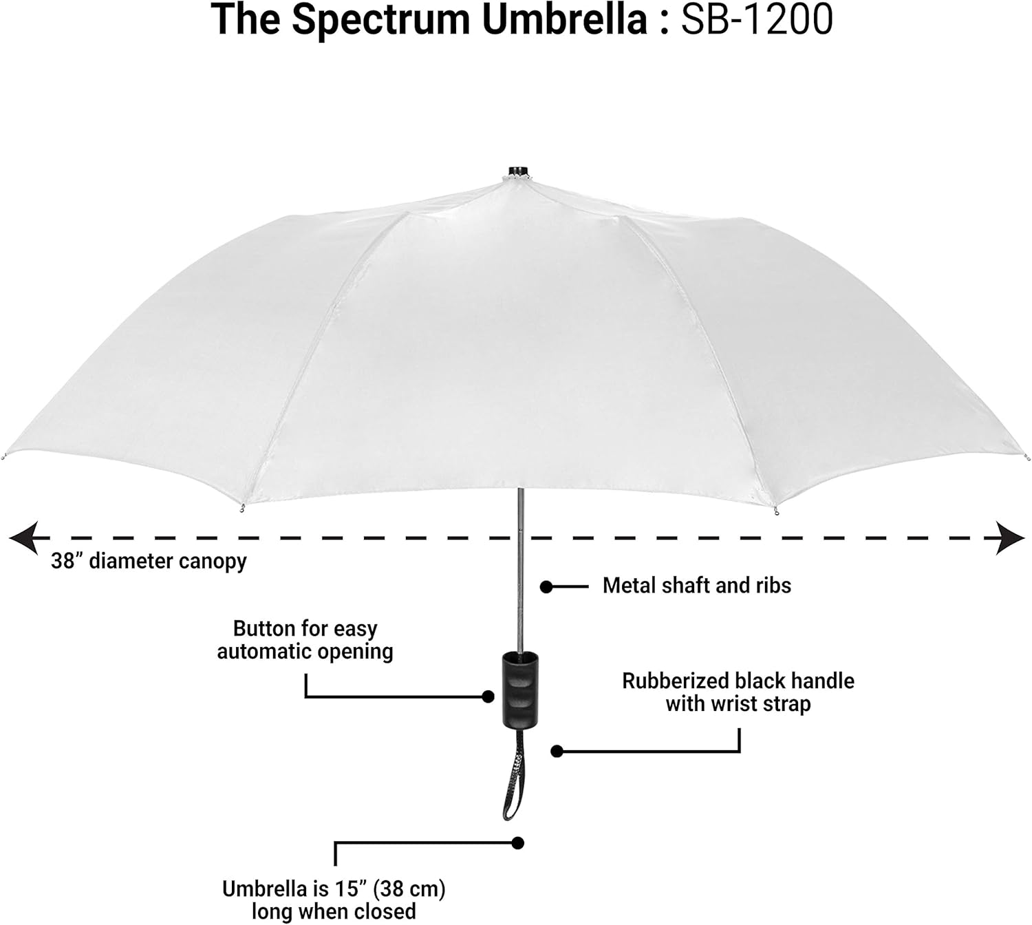 Spectrum 42 Automatic Travel Umbrella for Men Women