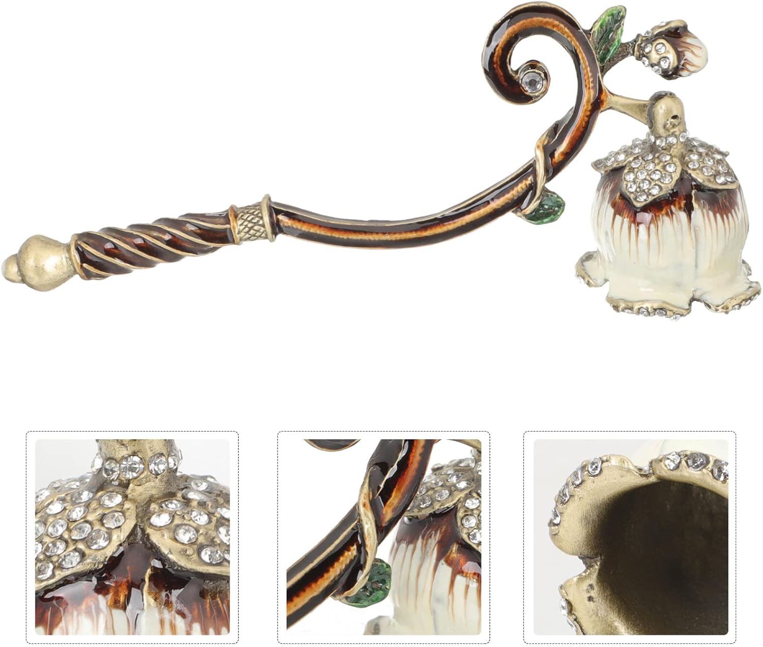 Candle Snuffer with Painted Flower Design