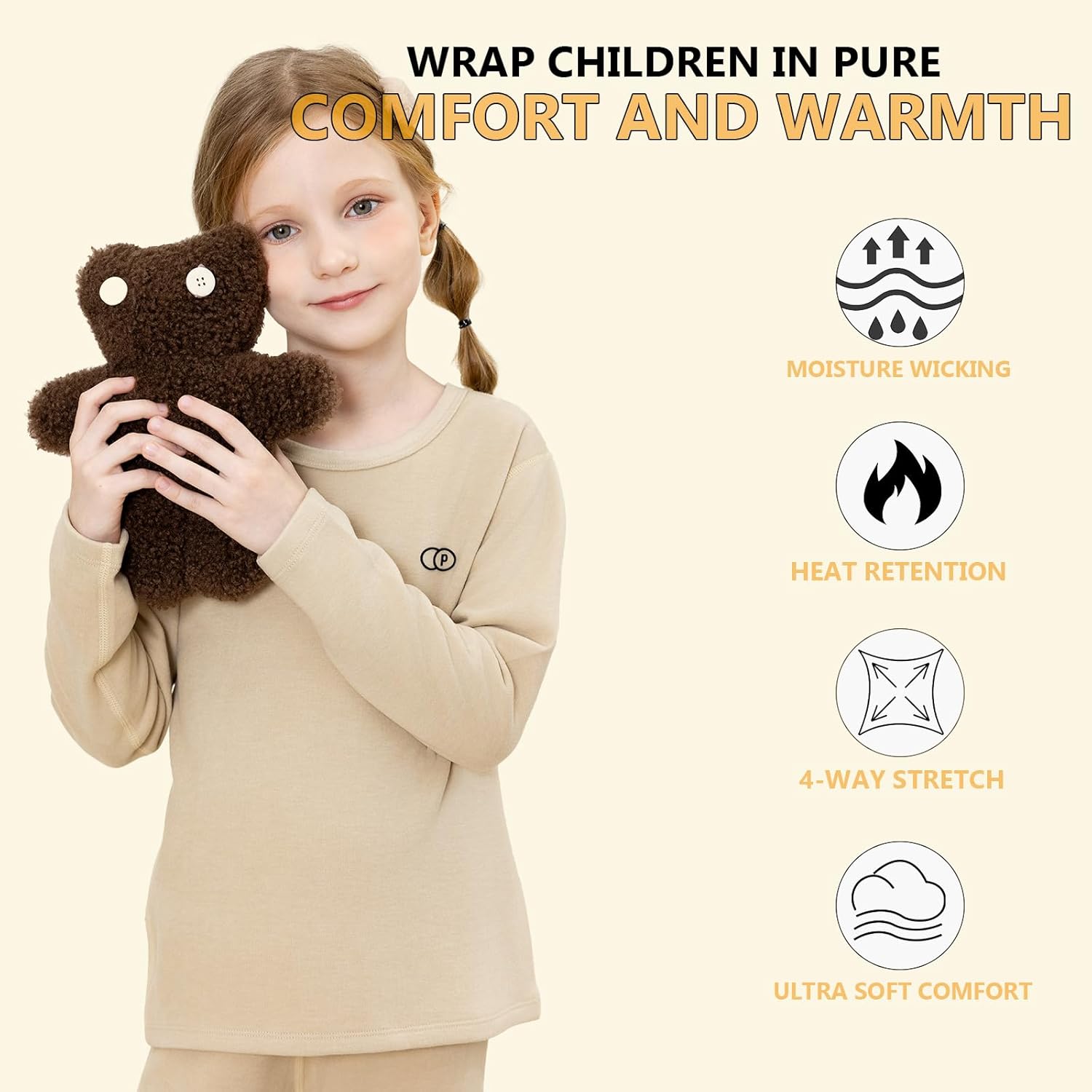 Beno Tiger Girls Thermal Underwear Set 1