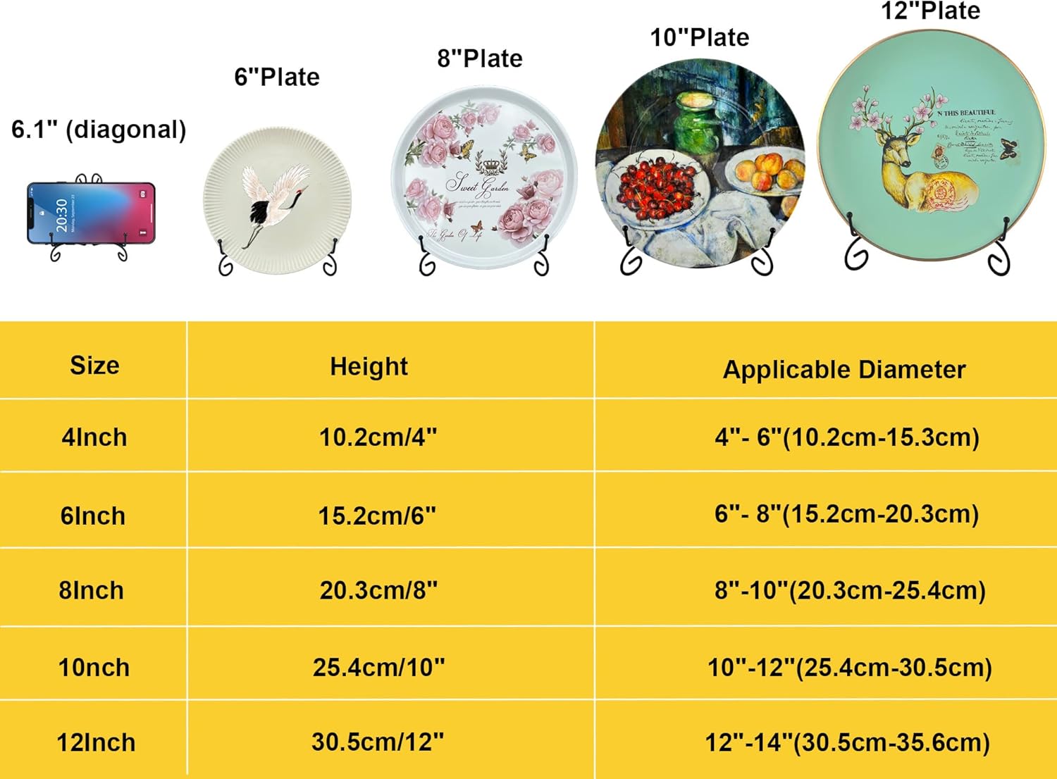SVENJBB 6 Inch Metal Plate Stand for Display 1