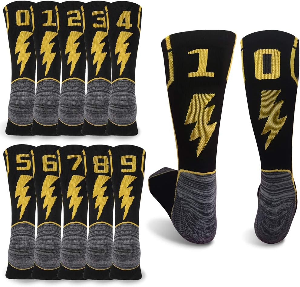 KitNSox Cushioned Mid Calf Team Sports Number Socks