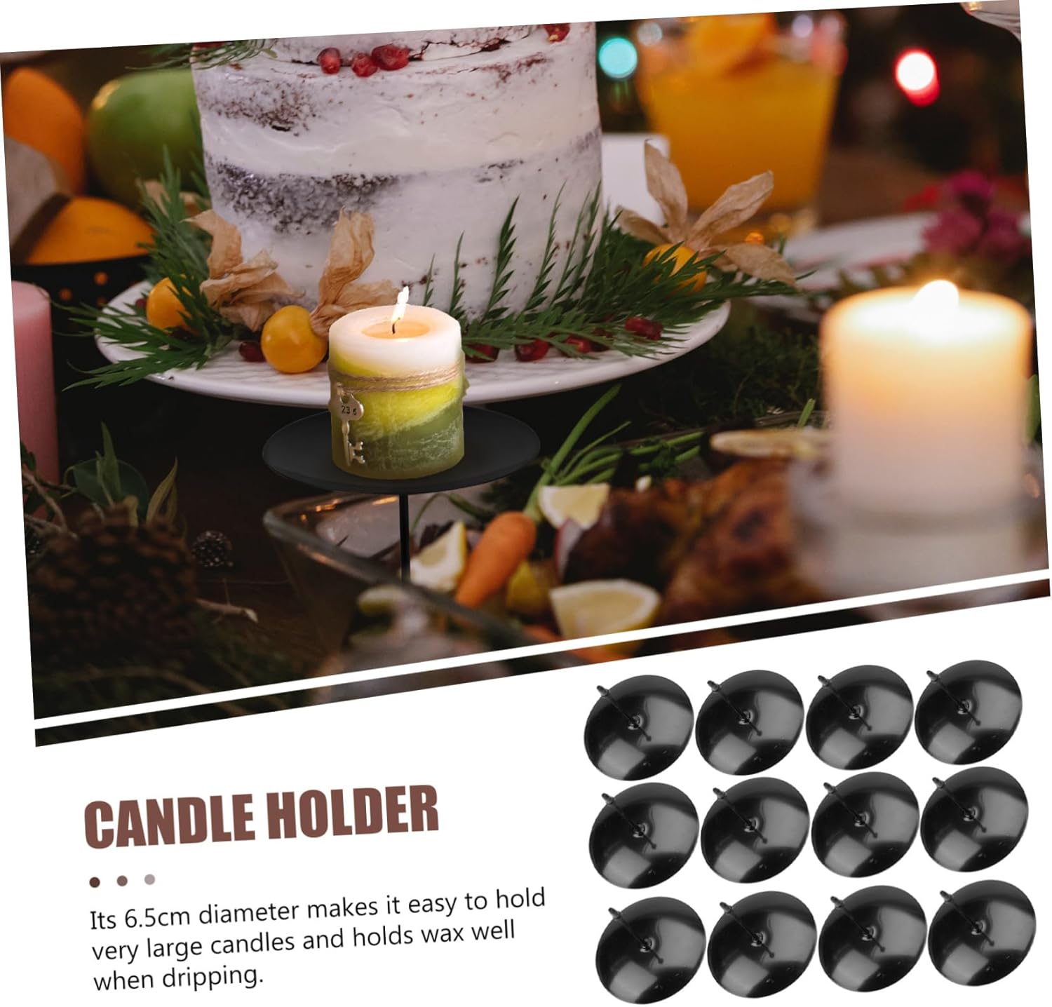 HOLIDYOYO 2 Sets Iron Candle Holders 12pcs2