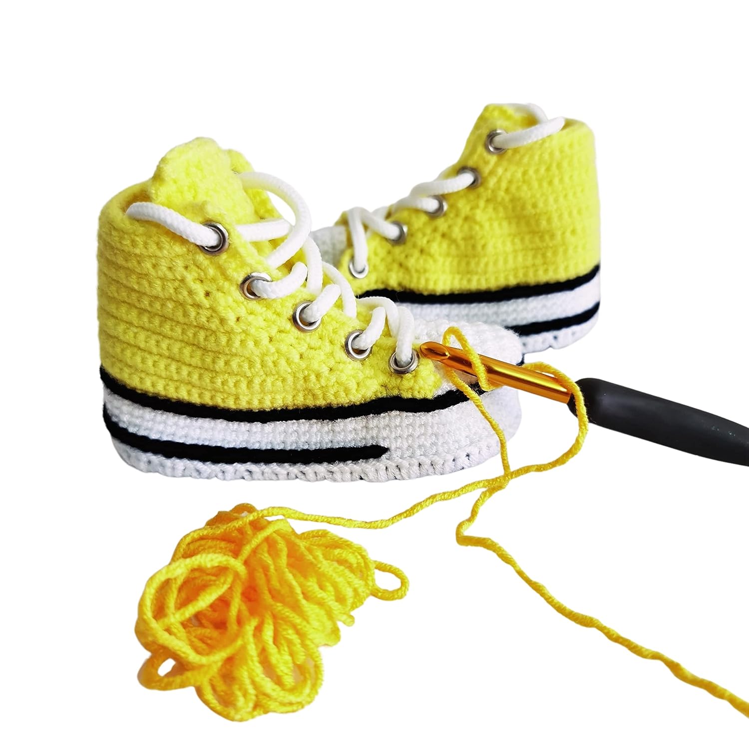 Sa By Seay Handmade Neon Yellow Baby Booties