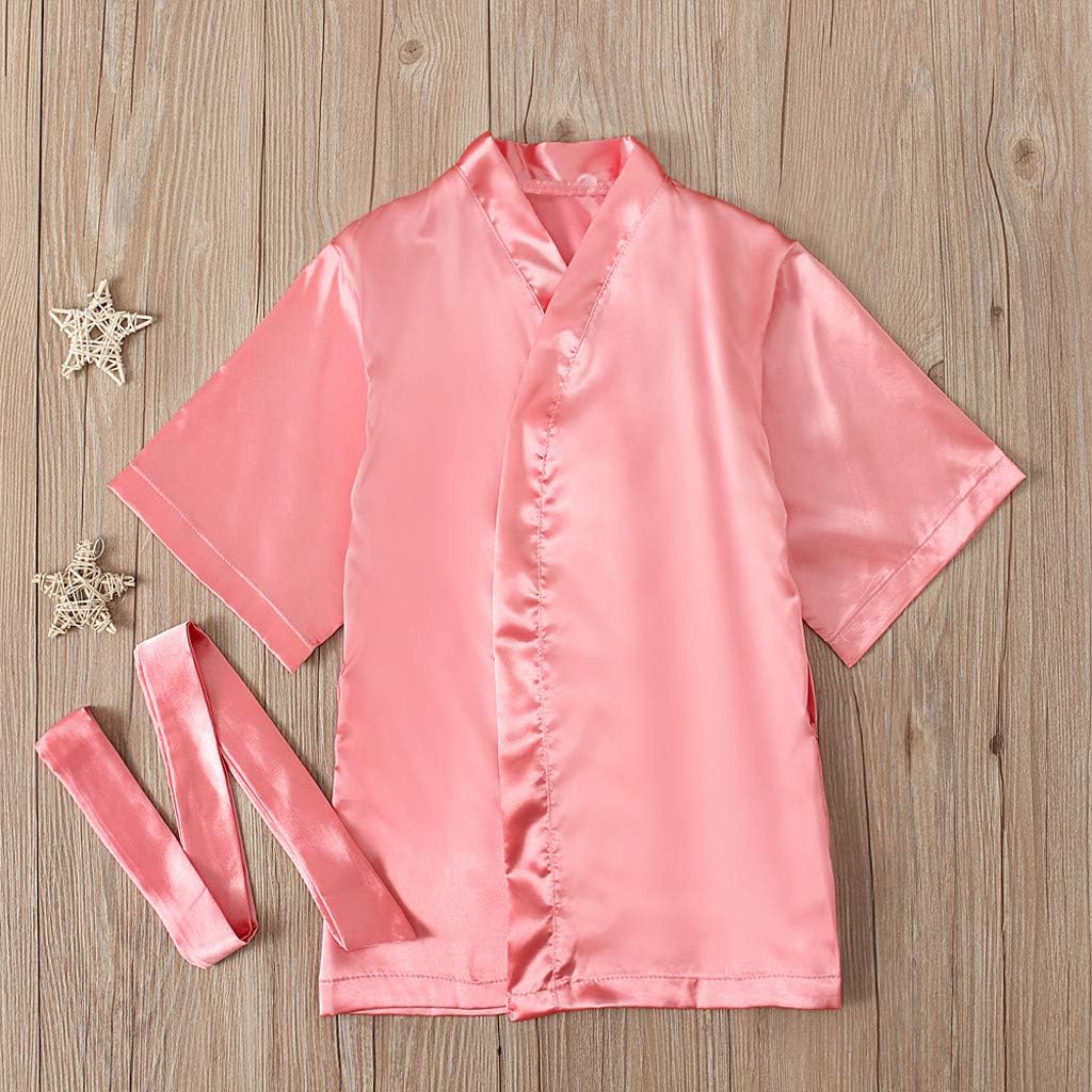 Soft Silky Satin Robes for Girls Kids Spa Wedding Pajamas Dress
