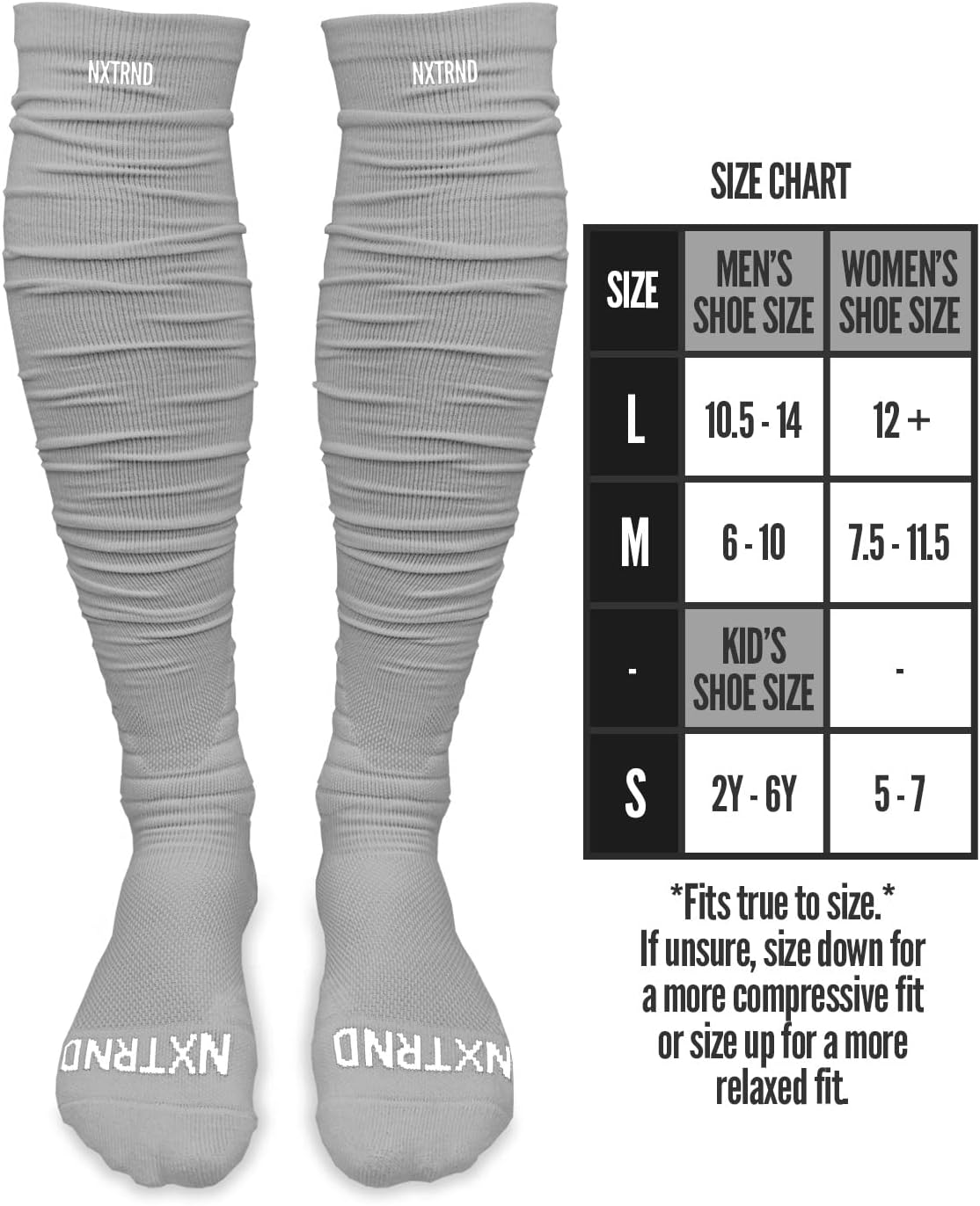 Nxtrnd XTD Scrunch Football Socks for Men Boys