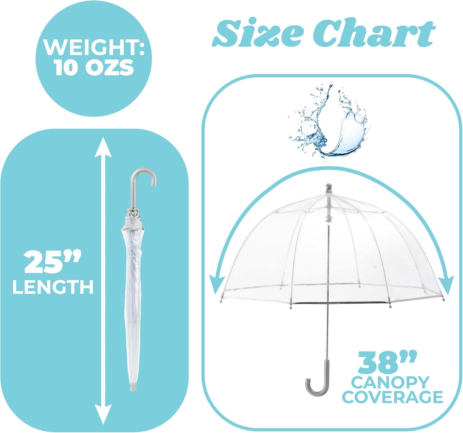 Totes Kids Clear Bubble Umbrella with Dome Canopy 38 Pink 1