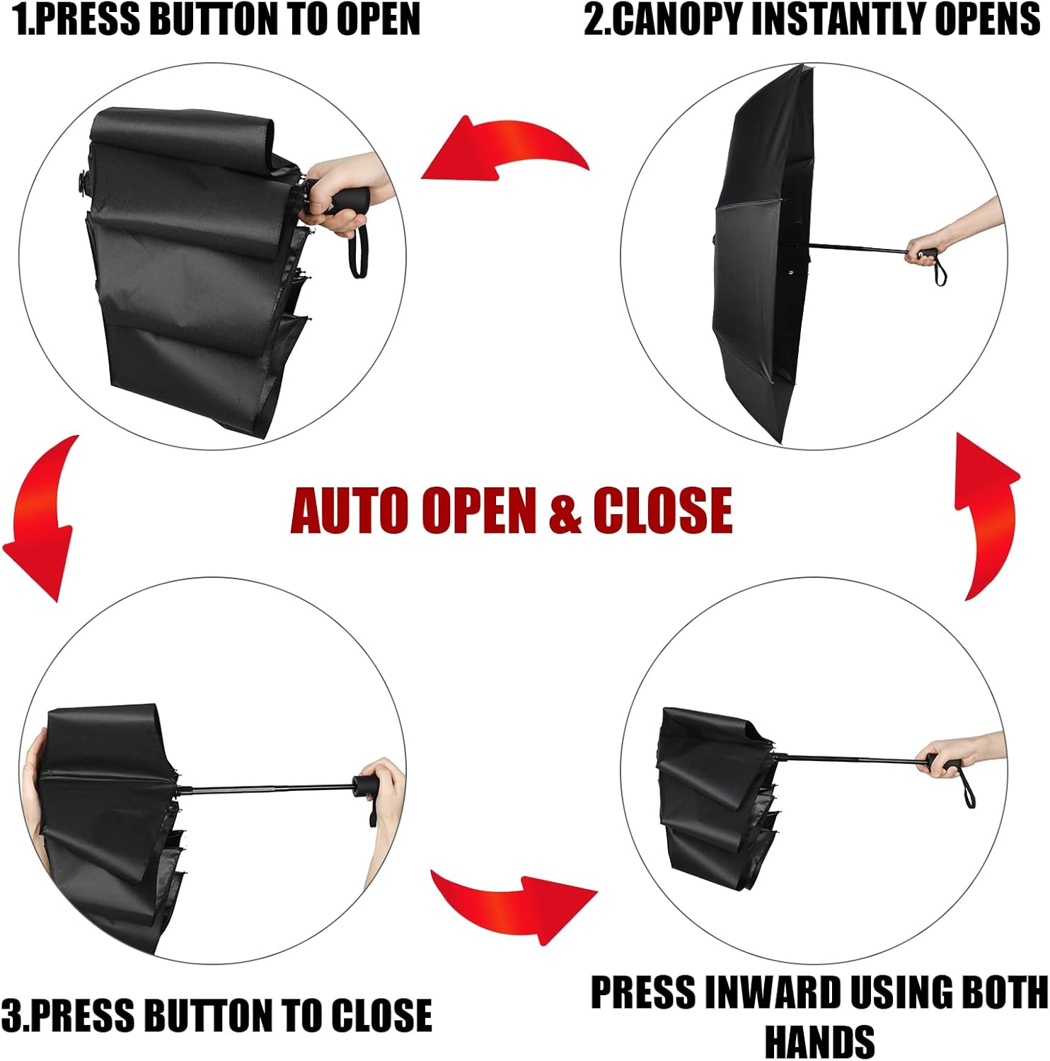 Jexine 6 Pcs Foldable Windproof Umbrellas