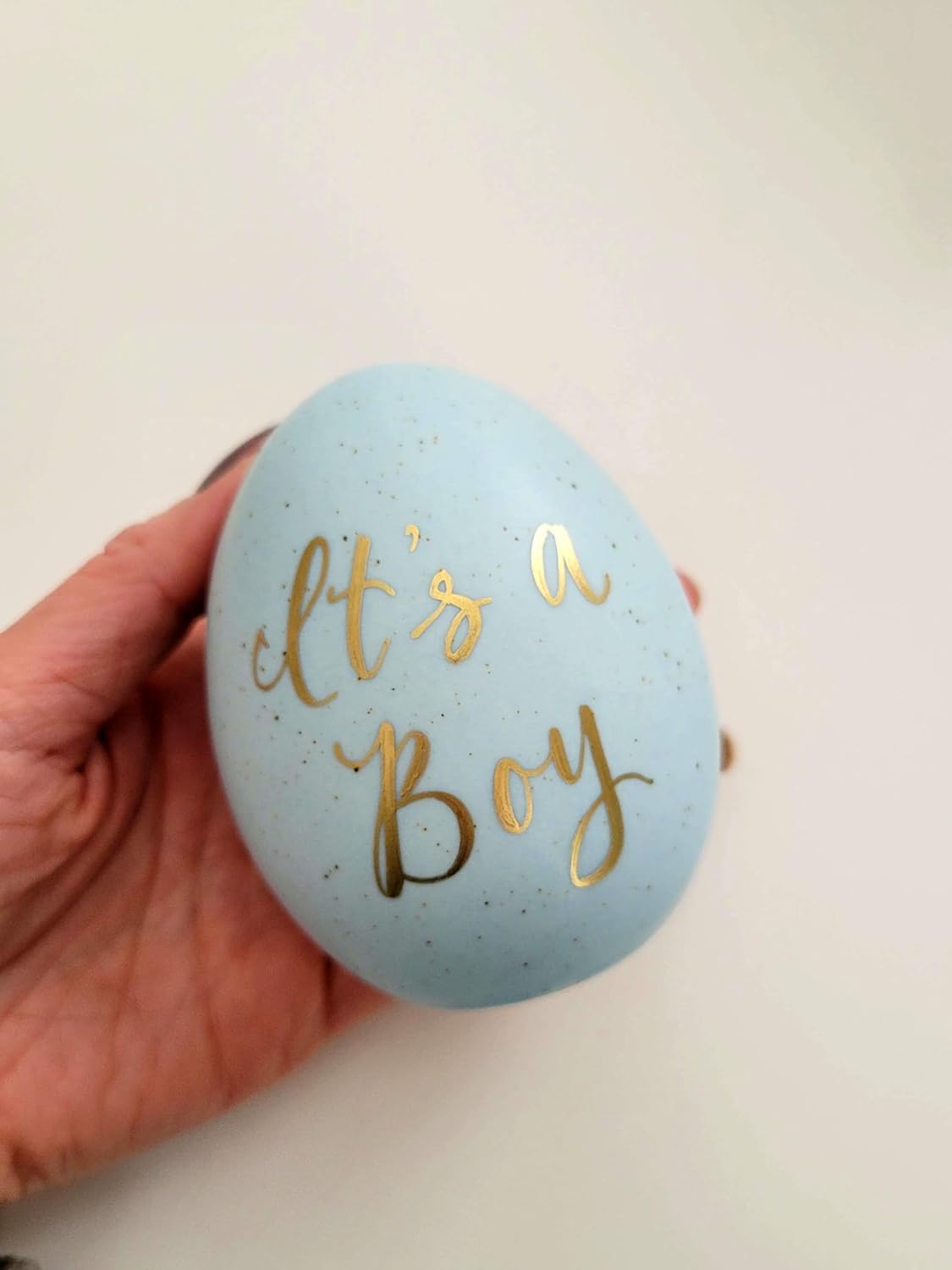 Handmade Its a Boy Easter Egg Blue Ceramic
