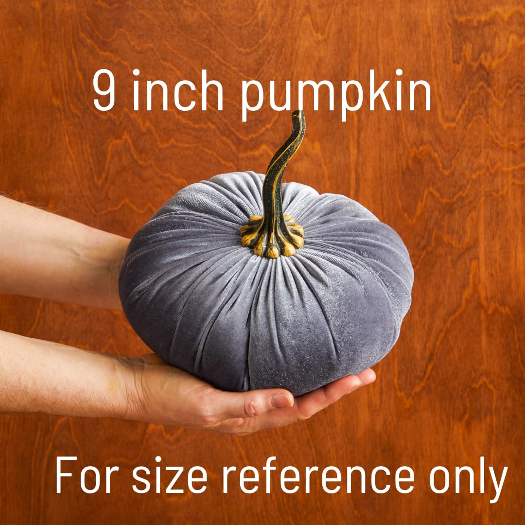 Set of 3 Velvet Pumpkins Baby Shower Decor