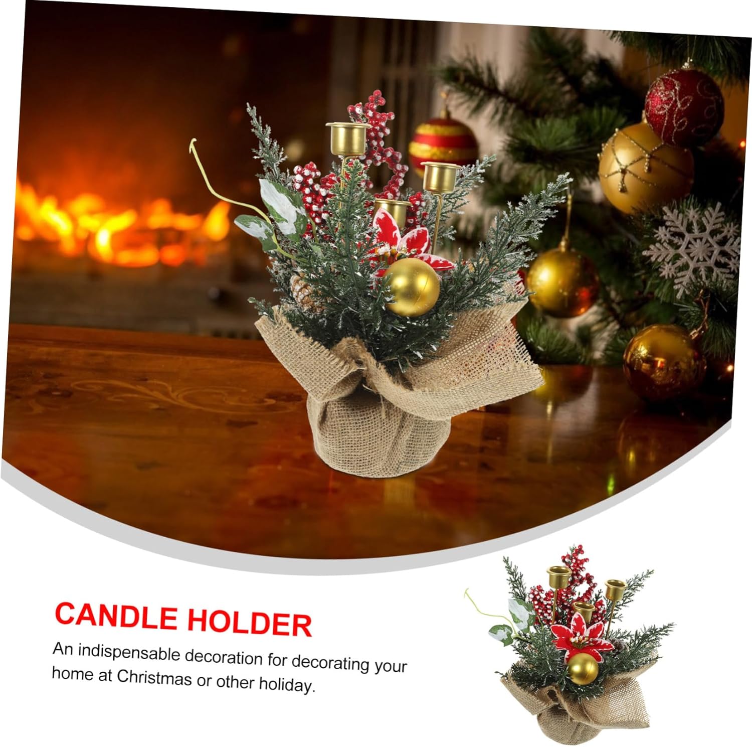 Luxshiny Christmas Fruit Ring Candle Holder