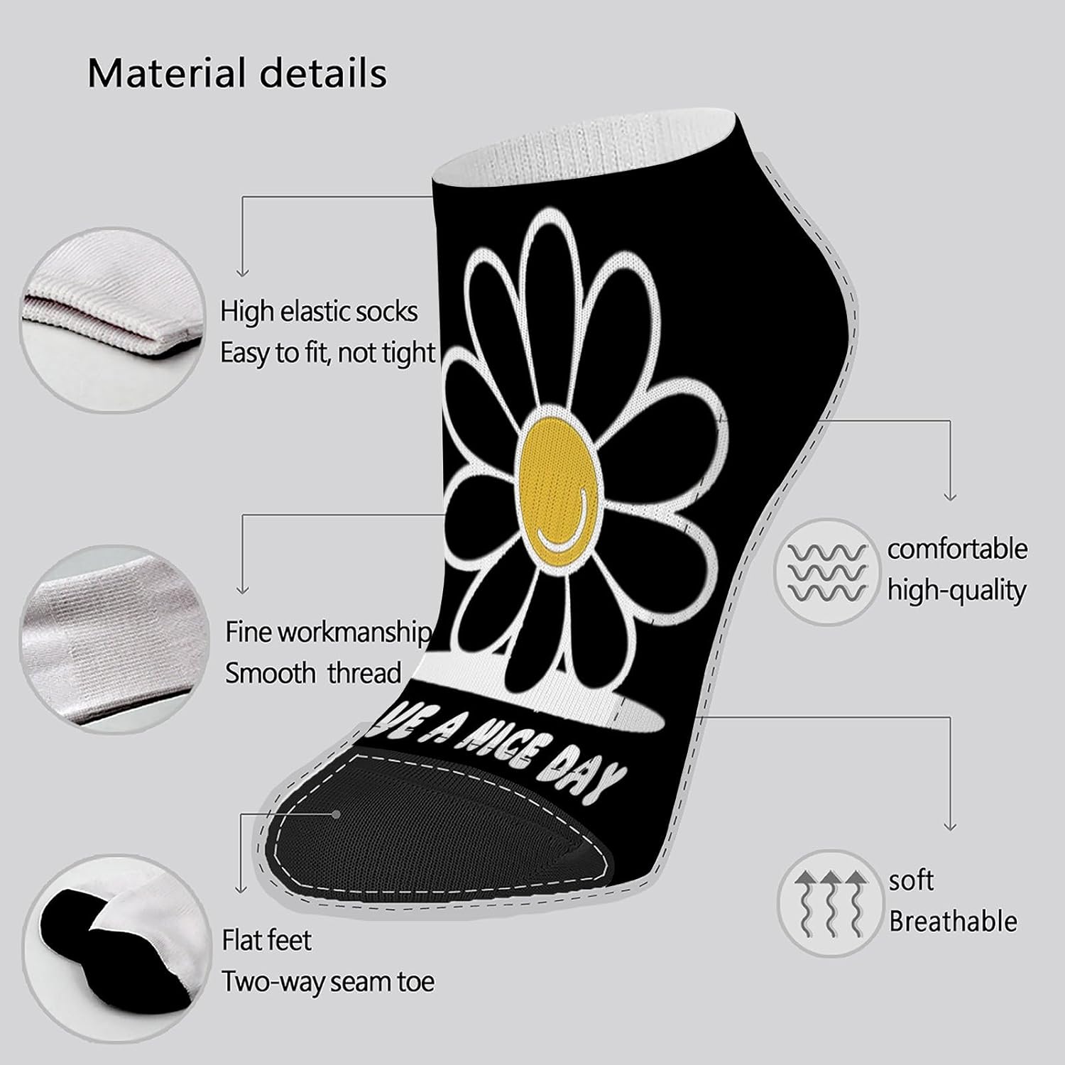 Have A Nice Day Boys Athletic Socks for Men 1