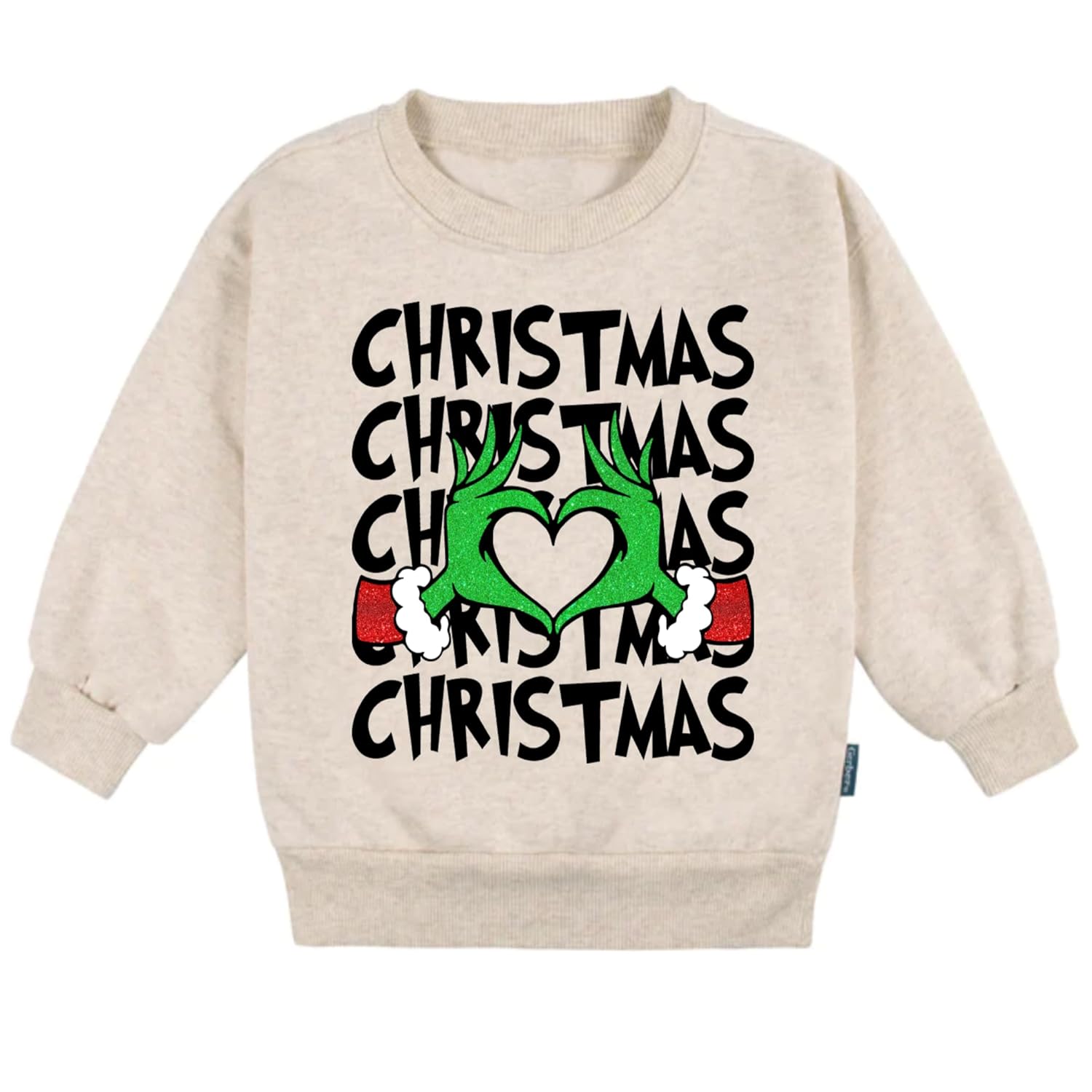 2-Piece Neutral Oatmeal Fleece Christmas Set for Baby Toddler