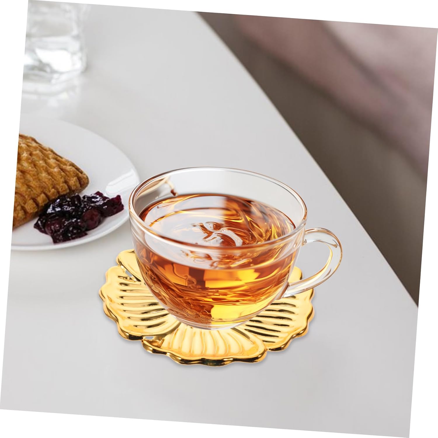 PRETYZOOM Iron Decorative Tray for Candle Teacup Jewelry