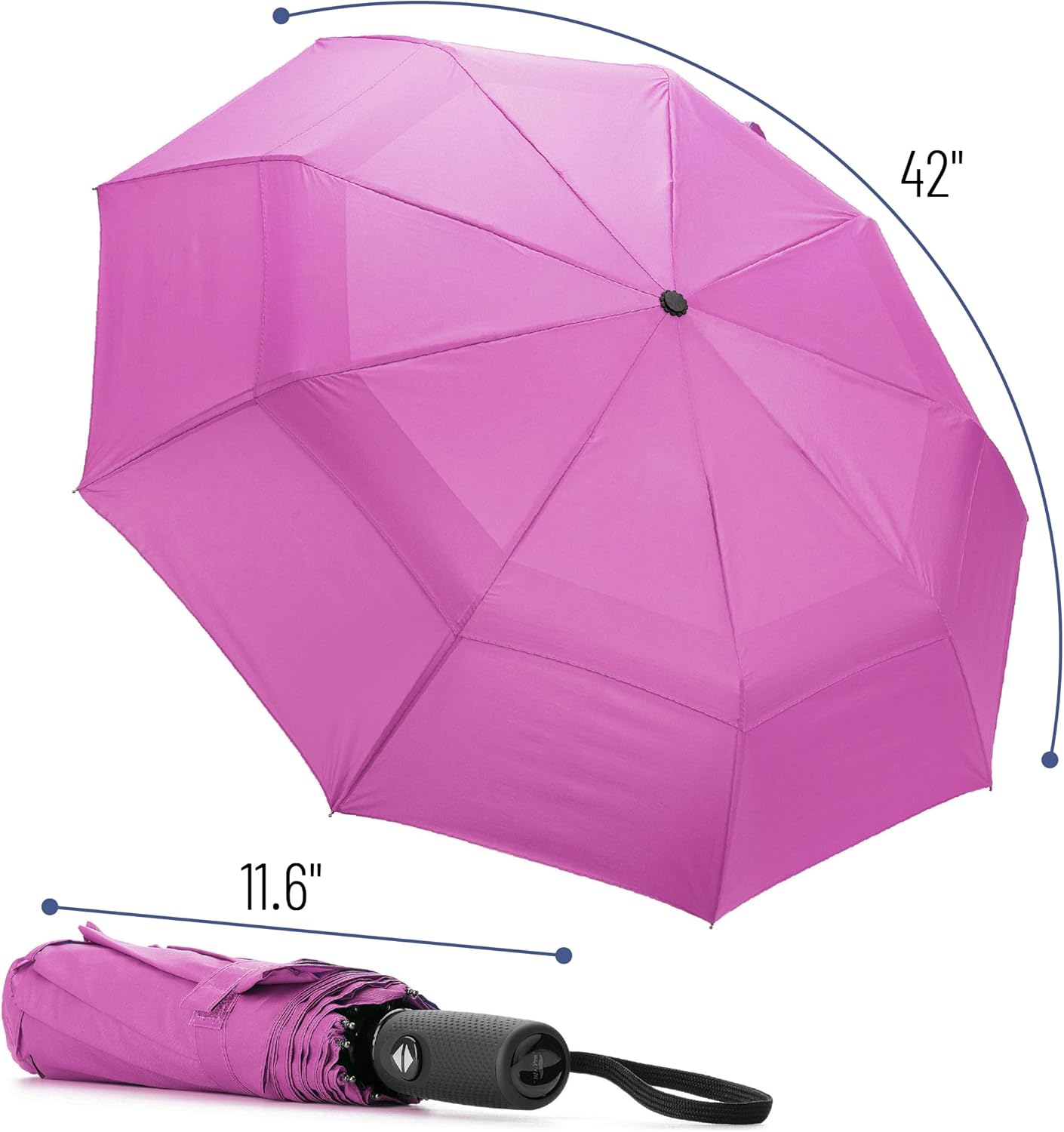 Mr Pen Windproof Travel Umbrella in Violet 1