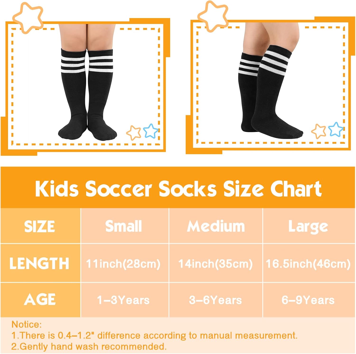 American Trends Kids Soccer Socks Knee High 3 Stripes