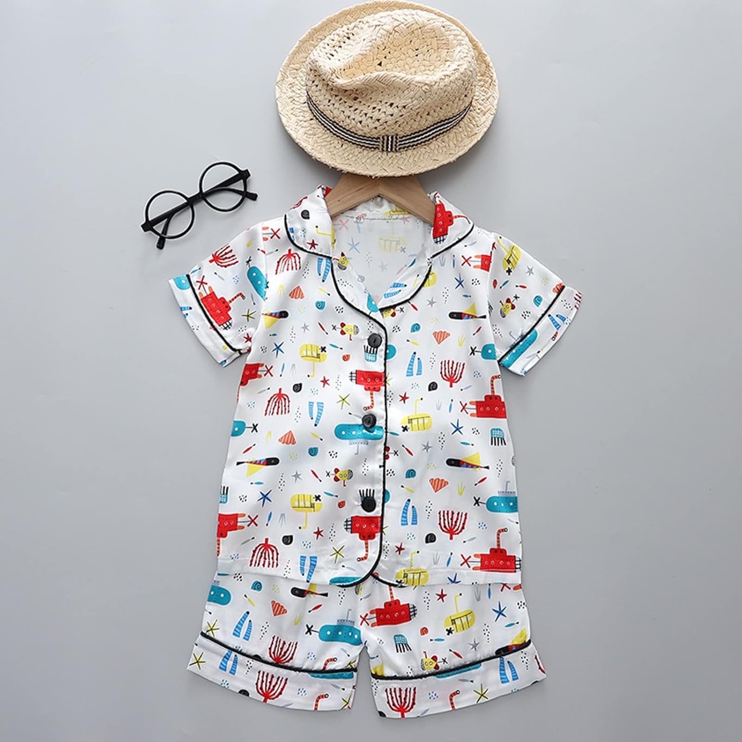 Summer Sateen Pajamas for Kids - Soft Silky Sleepwear Set