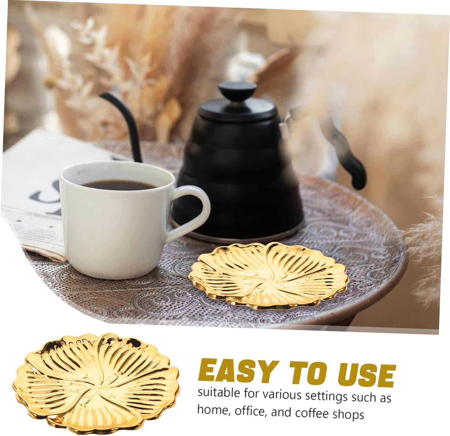 PRETYZOOM Iron Decorative Tray for Candle Teacup Jewelry
