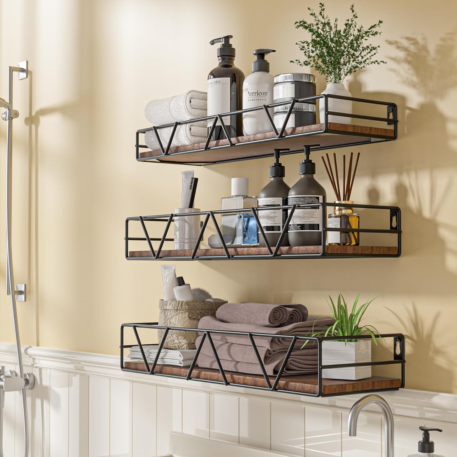 Amaoot Floating Shelves Set of 3 - Black