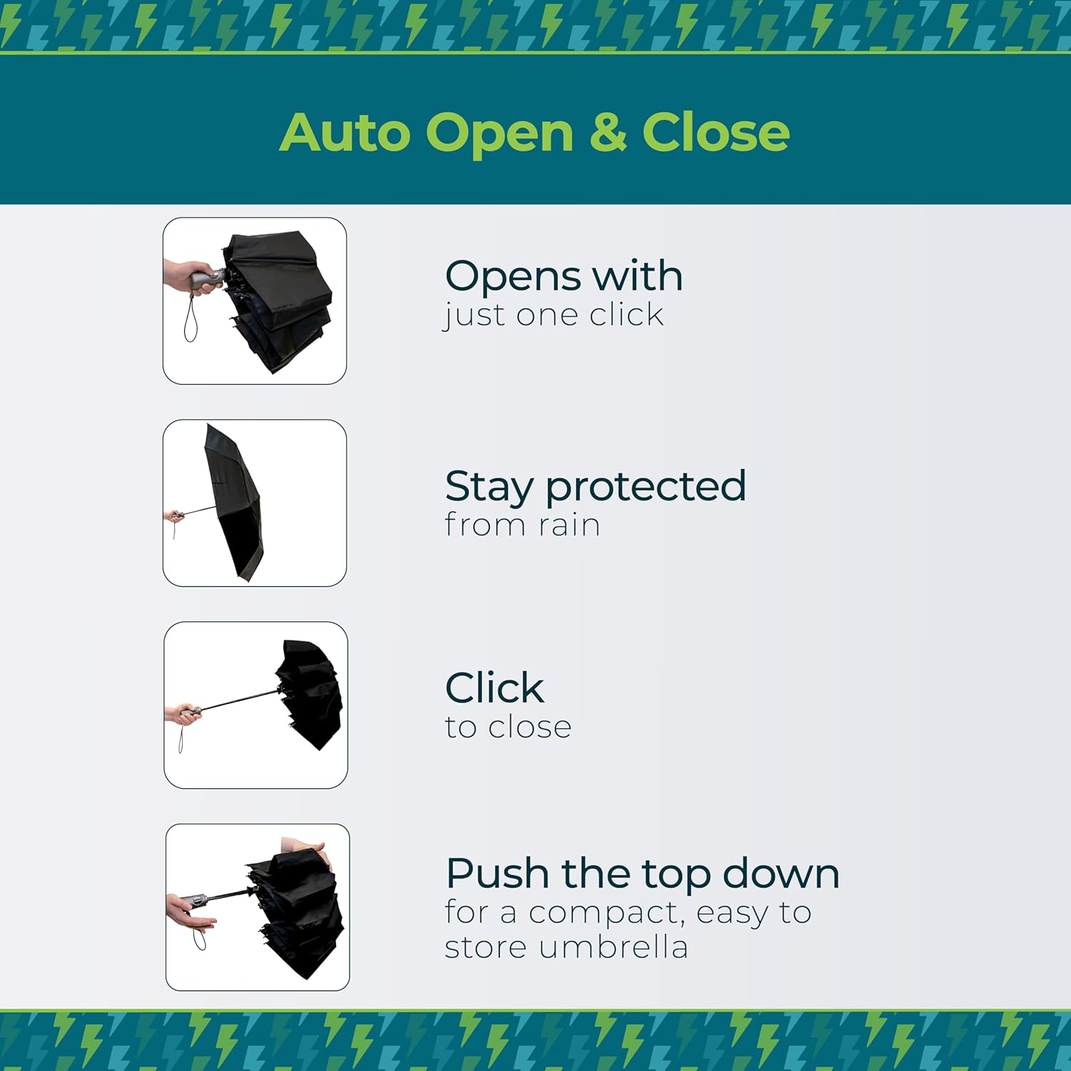 Totes Mens and Womens Ultimate Folding Umbrella with Auto Open Close