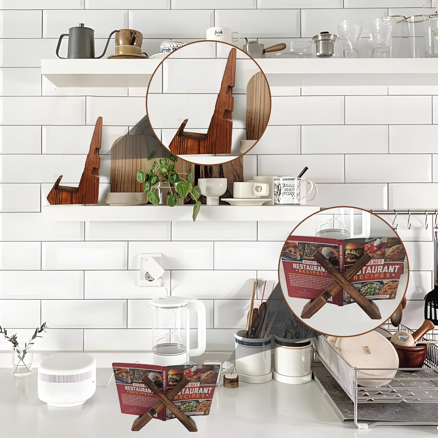 Bivpreom Adjustable Cookbook Stand for Kitchen Counter