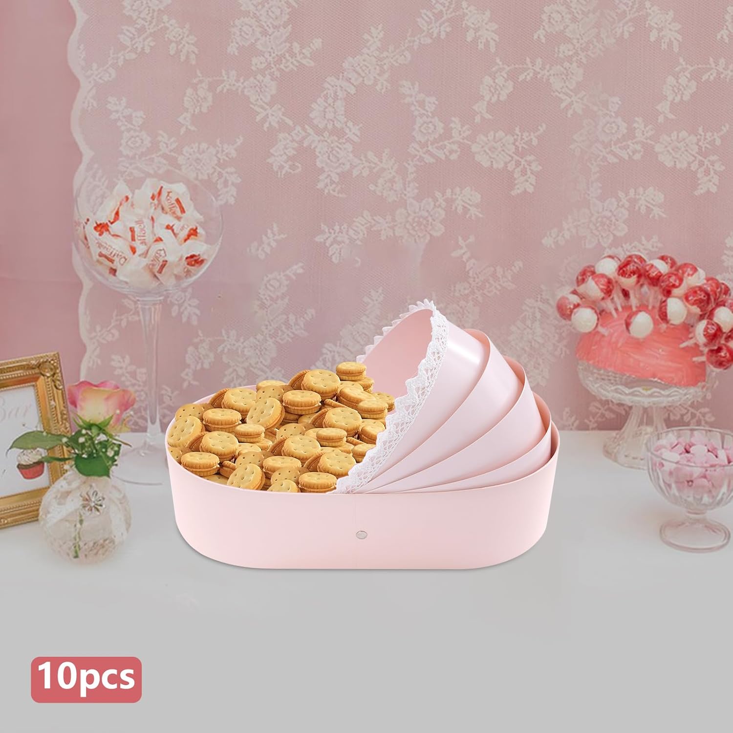 Liffshsy 10pcs Pink Cradle Flower Basket Gift Box 1