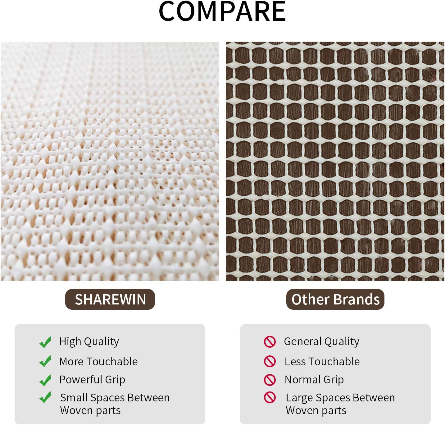 SHAREWIN 8x10 Non-Slip Rug Pad for Hard Floors