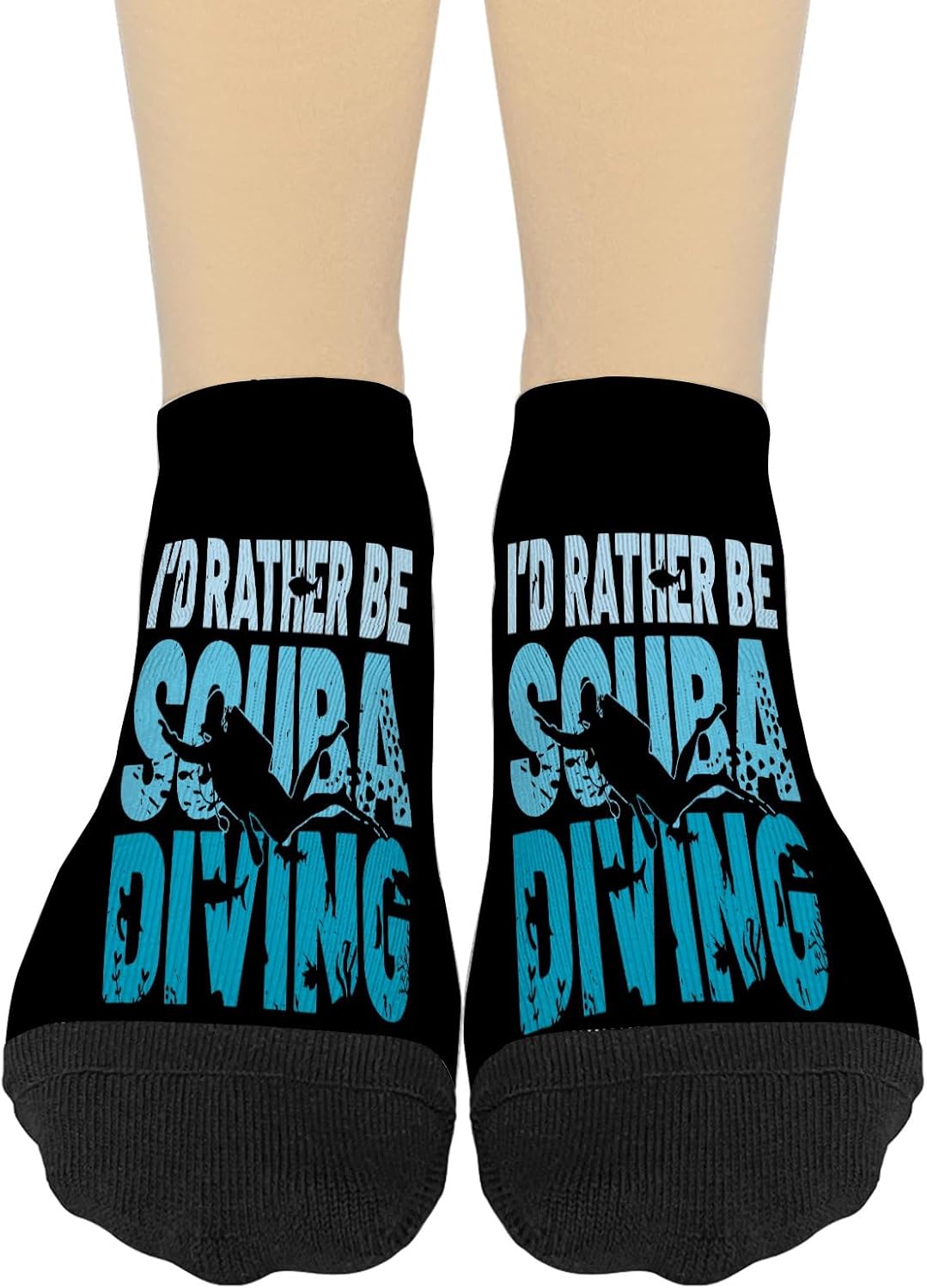 Id Rather Be Scubas Diving Blue Mens Ankle Socks