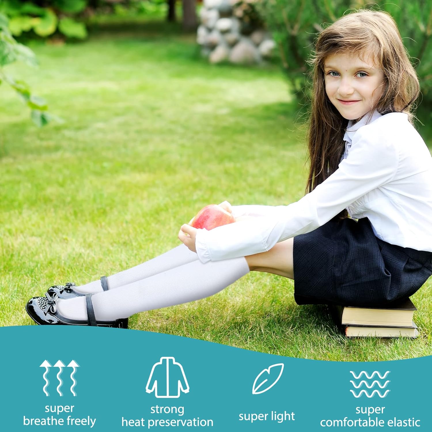 Janmercy 12 Pair Girls Knee High Breathable Socks