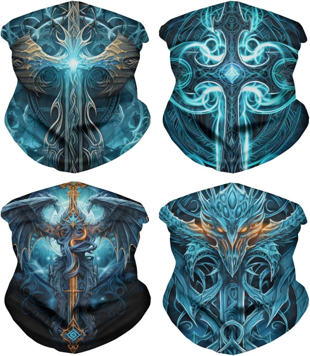 GLUDEAR 4 Pack Reusable Face Bandanas for Men Women 1