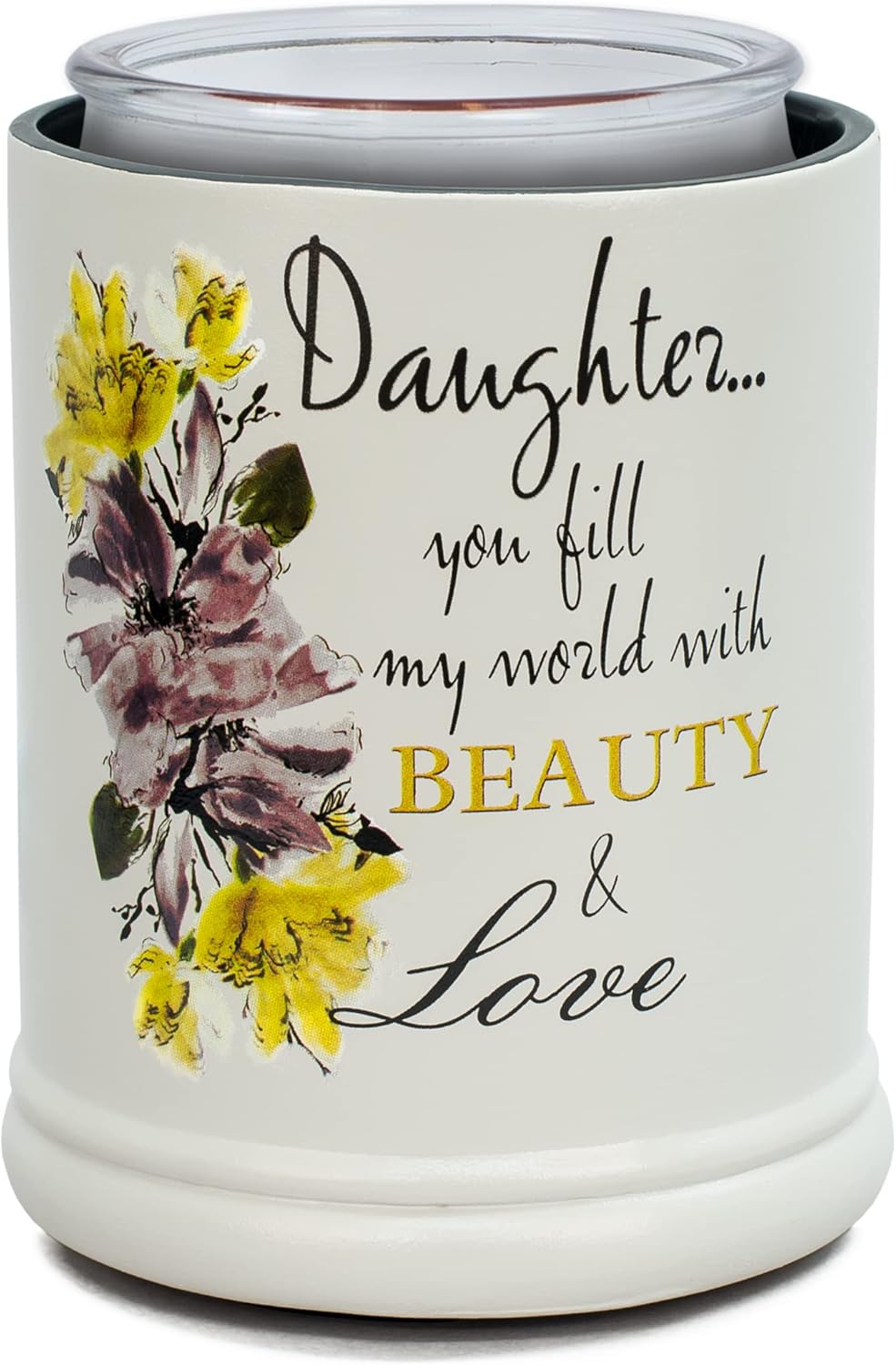 Elanze Designs Jar Candle Warmer with Metallic Decor