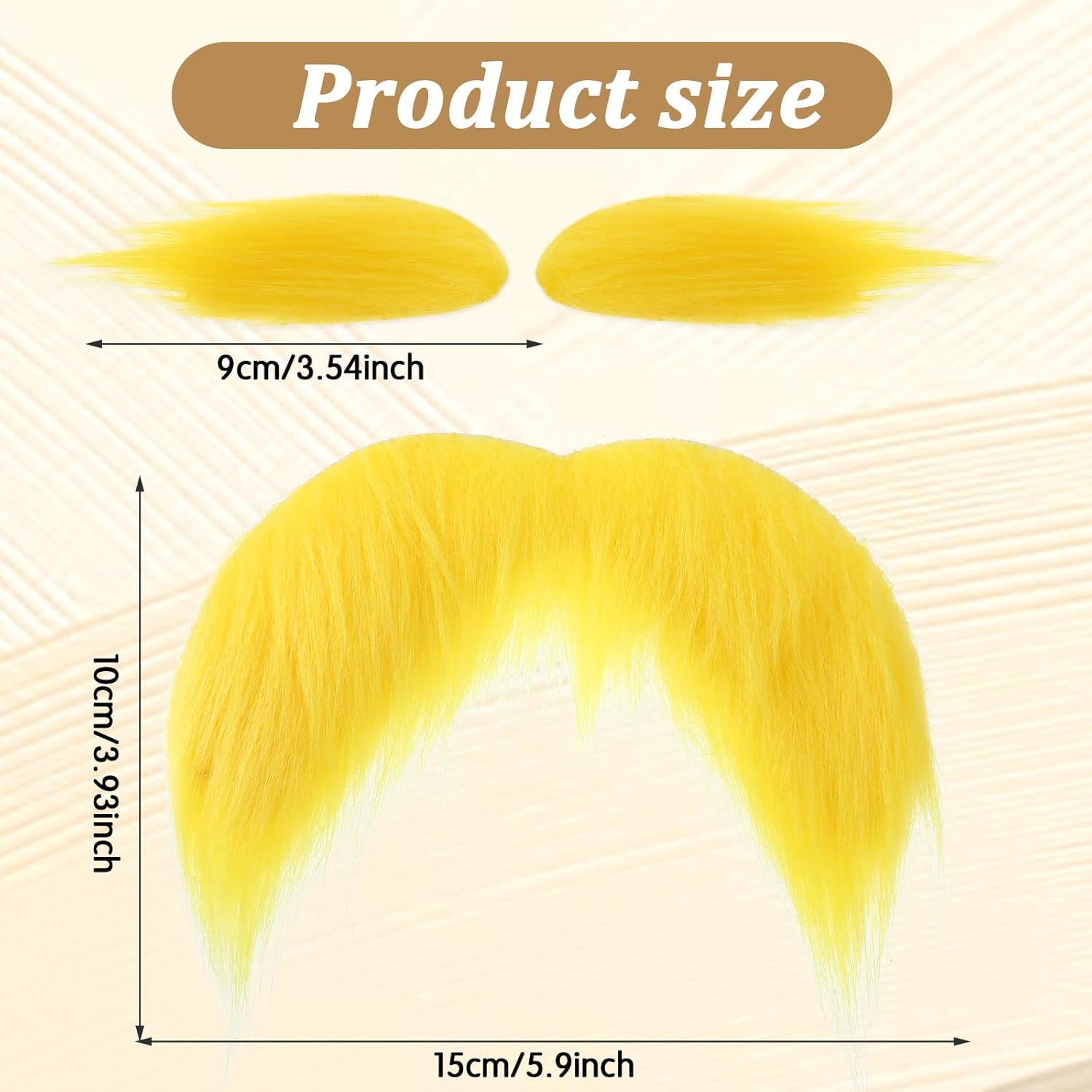 Yellow Fake Mustache and Eyebrows Set 2 Pcs
