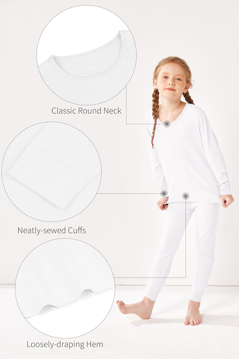 Resinta Girls Thermal Underwear Set Winter Warm Base Layer