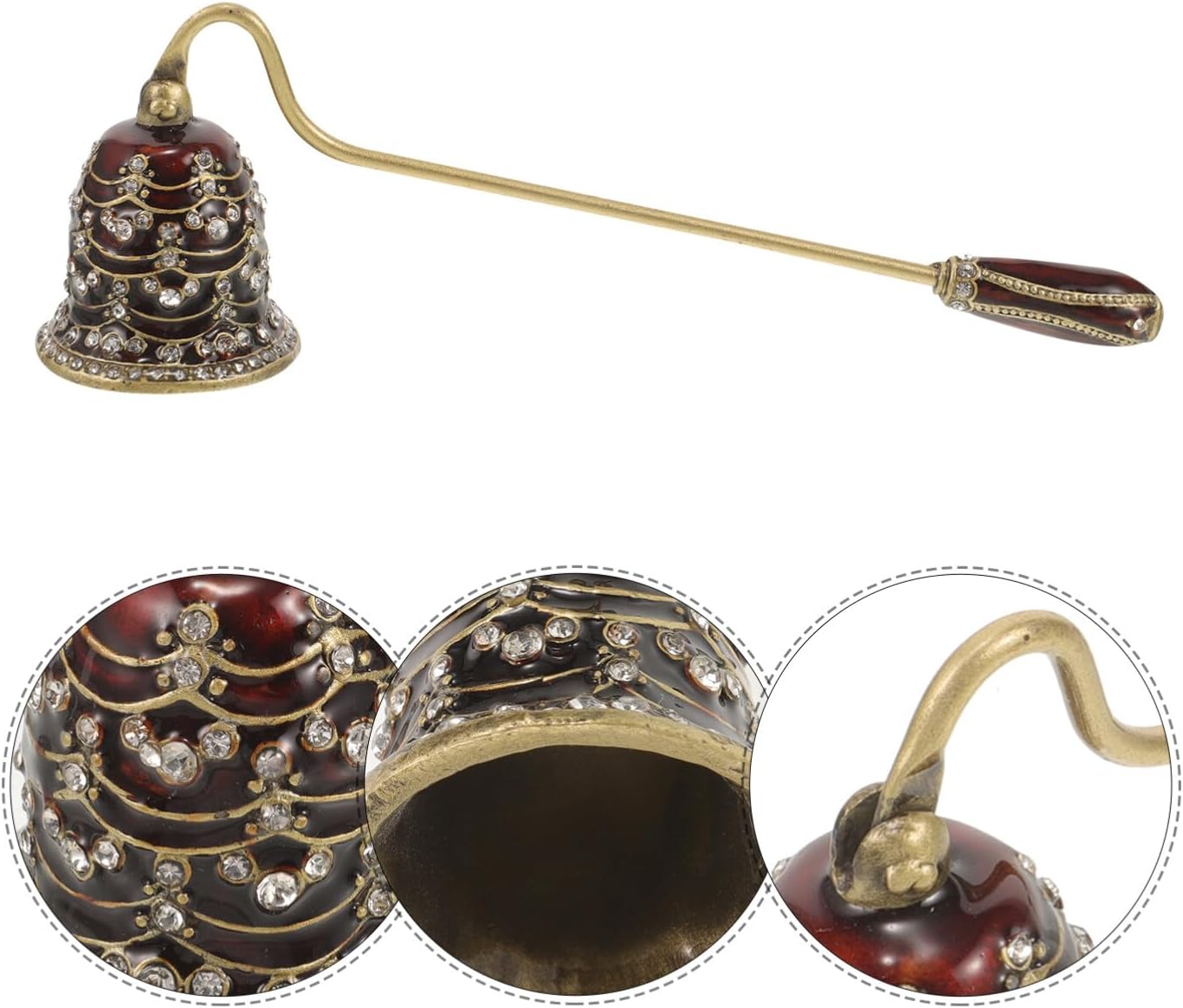 HOLIDYOYO Candle Snuffer with Rhinestone Long Handle
