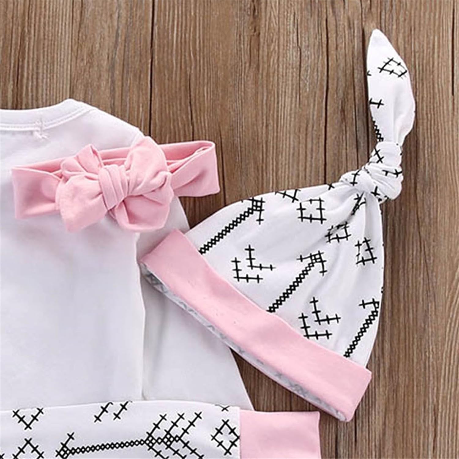 Unisex 4Pcs Newborn Baby Pajamas Set with Hat