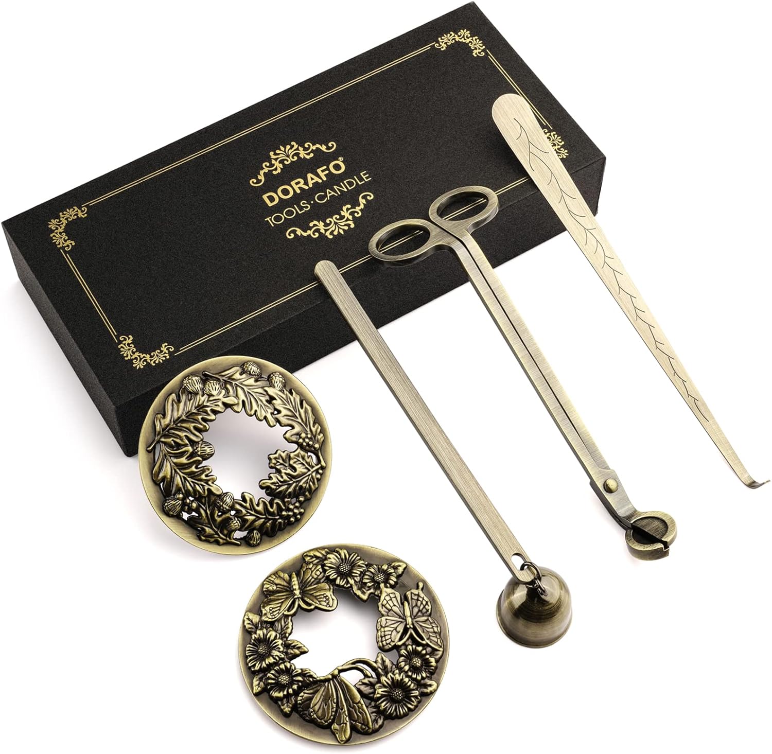 DORAFO 5 in 1 Candle Accessory Set with Gift Box - Bronze