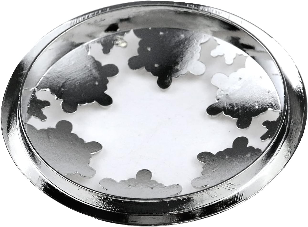 Silver Snowflake Jar Candle Topper with 28 Diameter