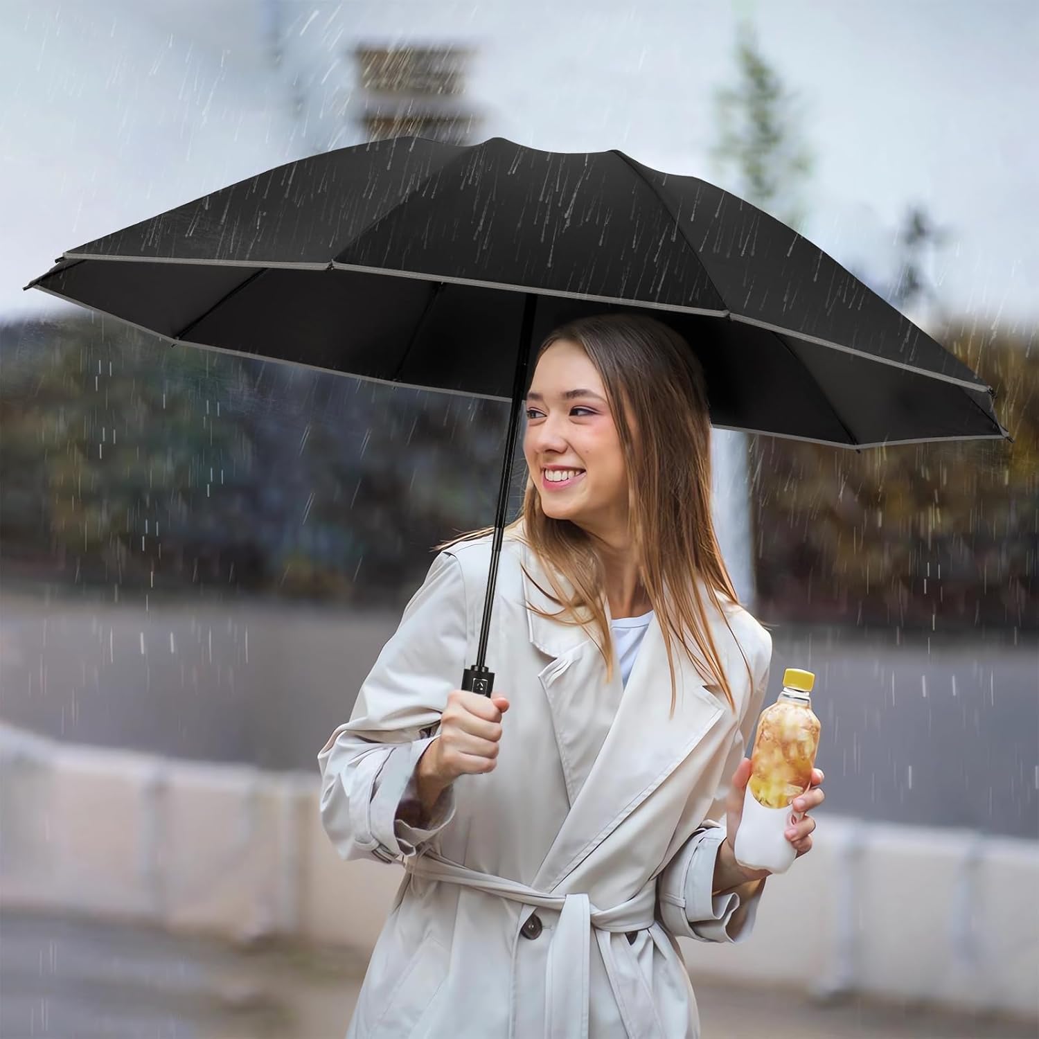 Yoobure Inverted Travel Umbrella Windproof UV Protection