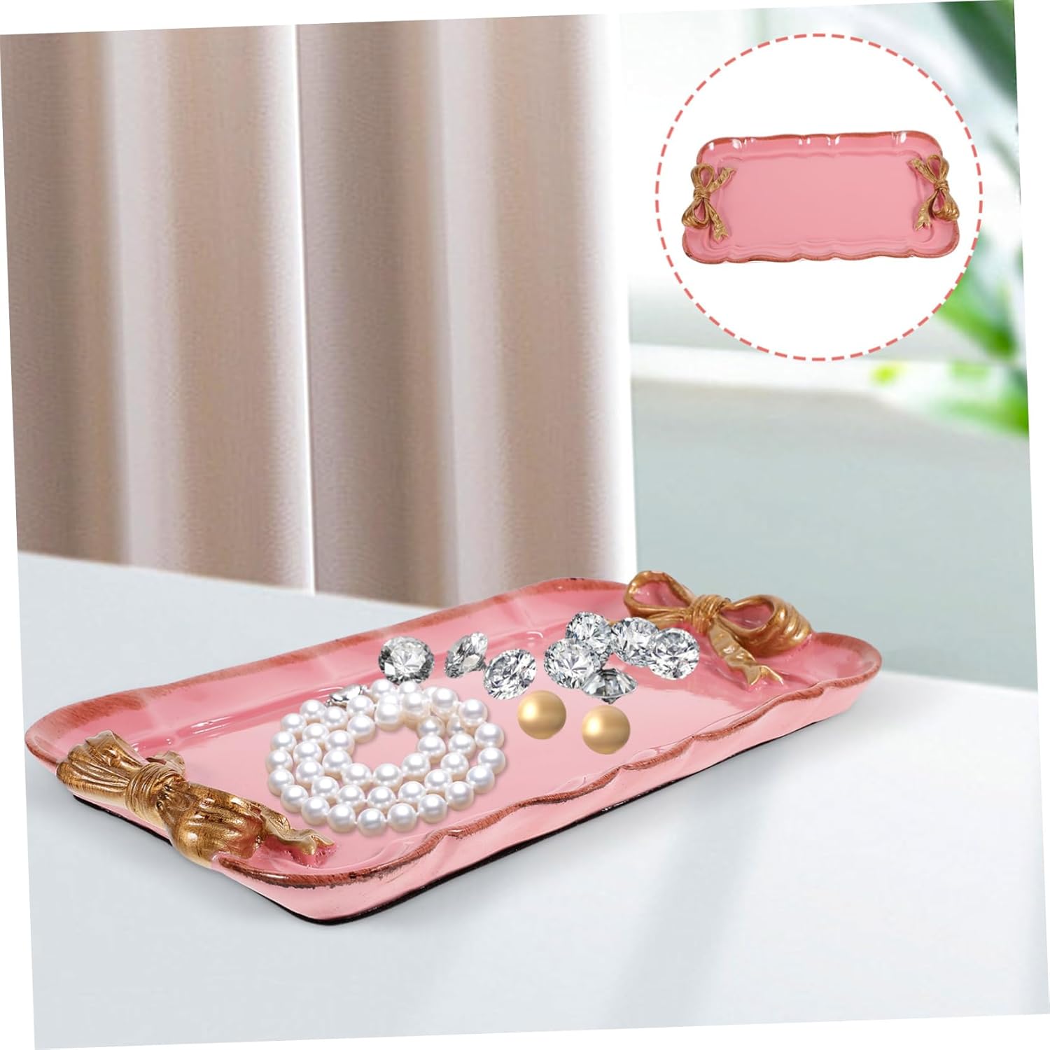 PRETYZOOM Resin Decorative Serving Tray