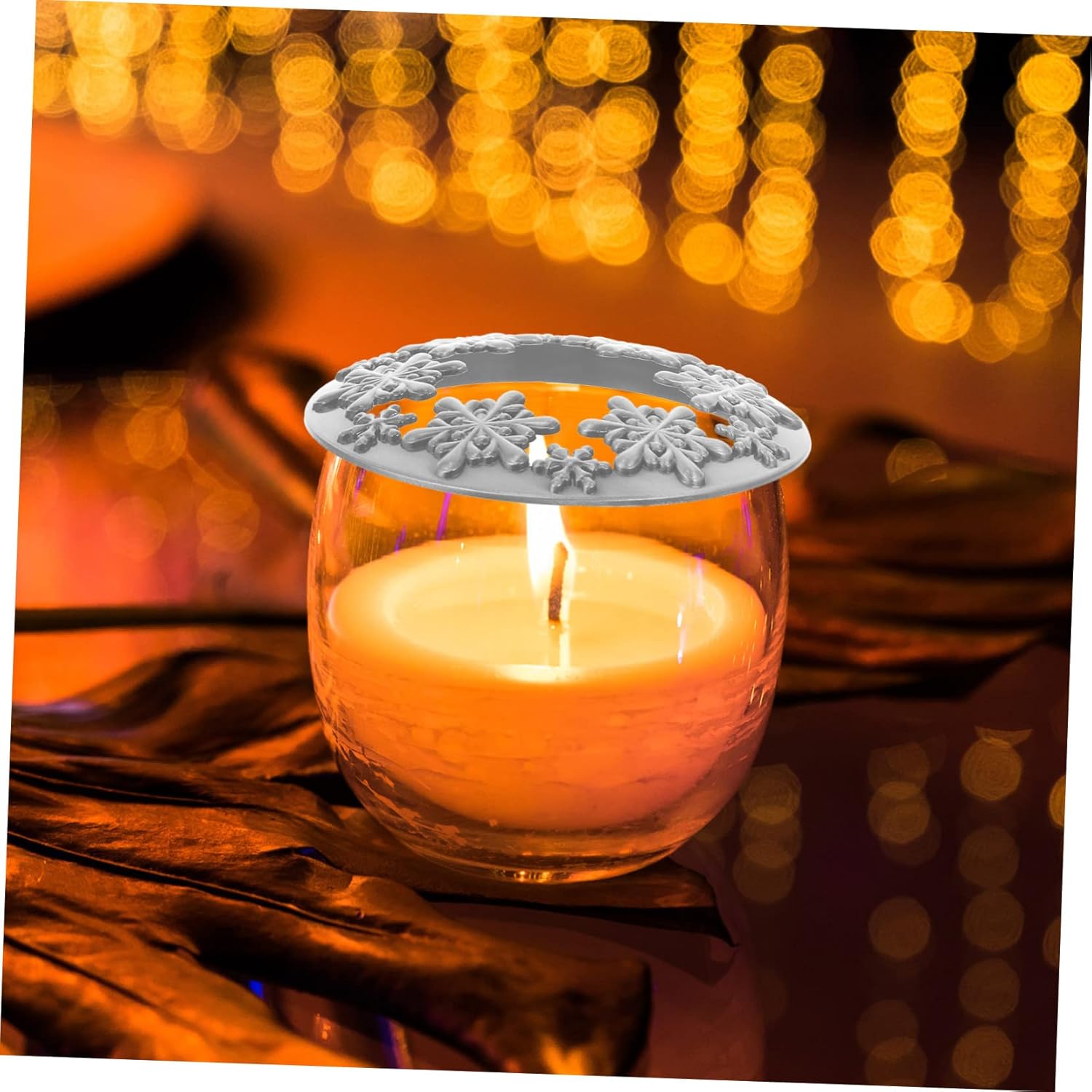 VILLCASE Vintage Snowflake Candle Jar Lid Cover