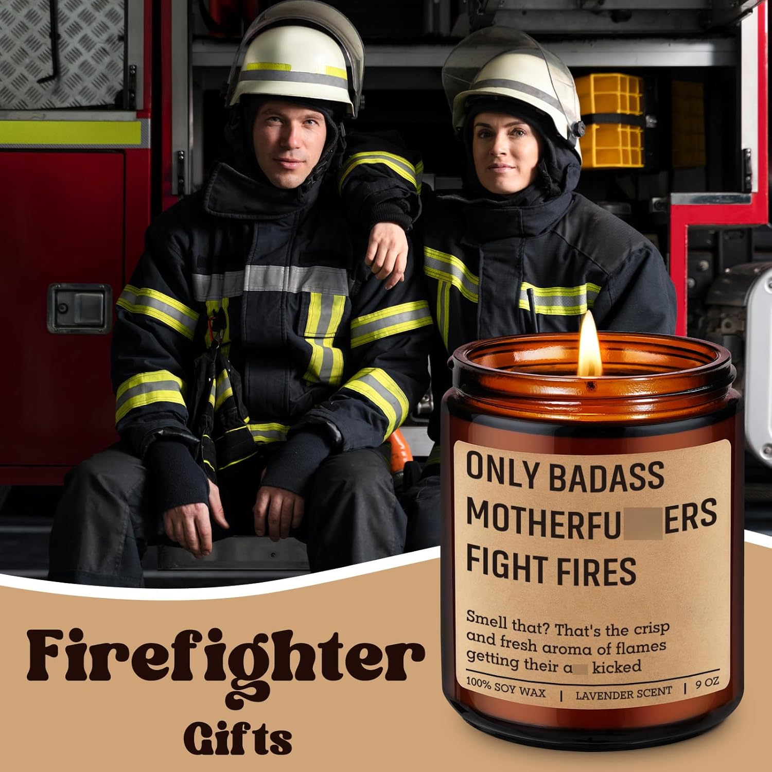 Fairys Gift Candle - Bold Firefighter Humor Lavender Scent