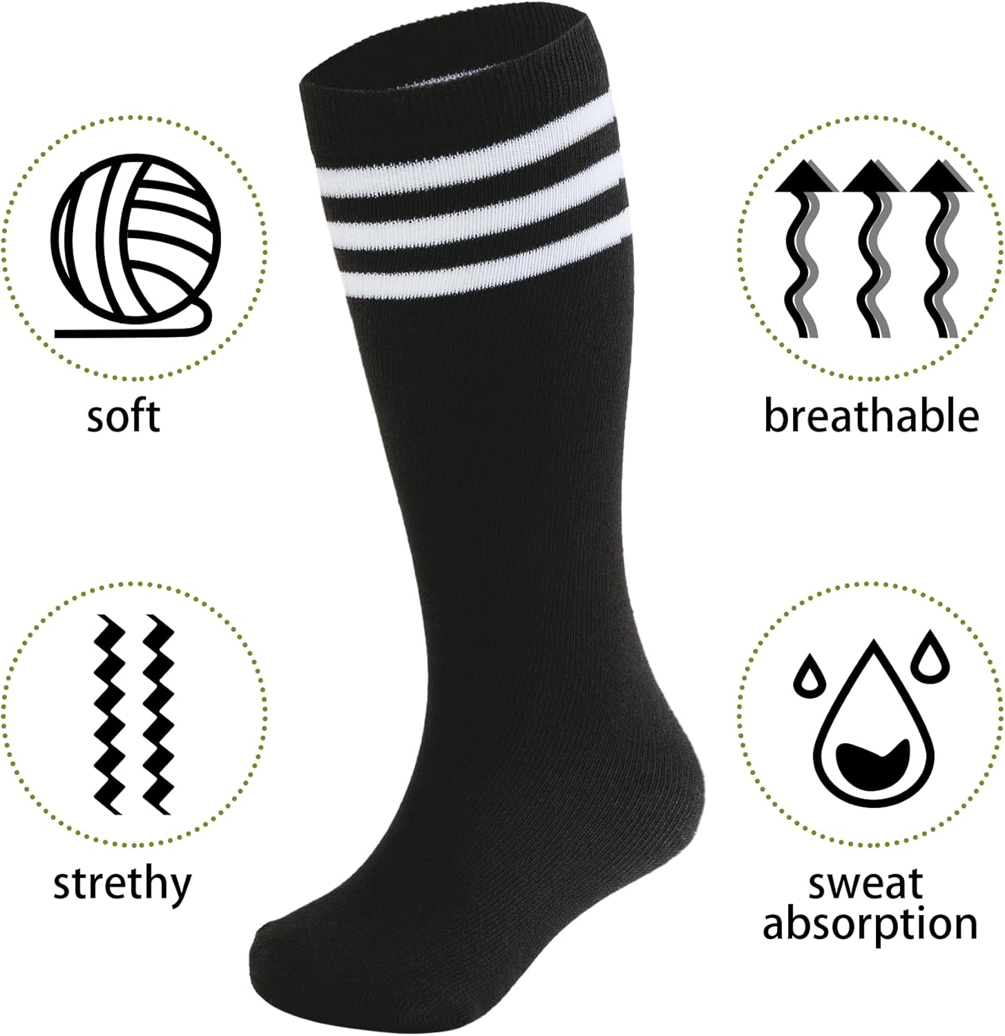 Zando Kids Soccer Baseball Football Softball Socks