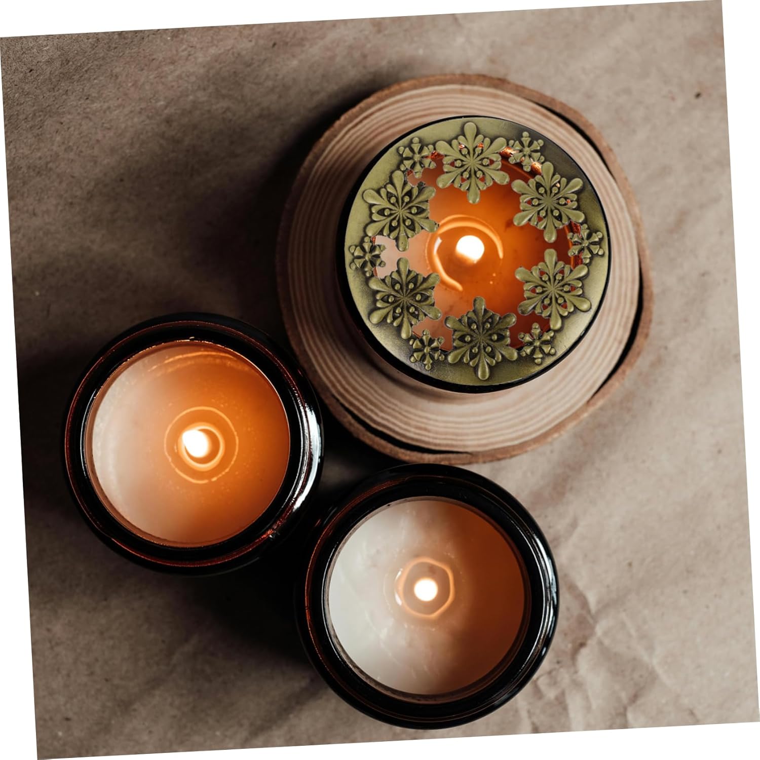 Healeved Chic Hollow Candle Cover Snowflake Design for Jar Candles