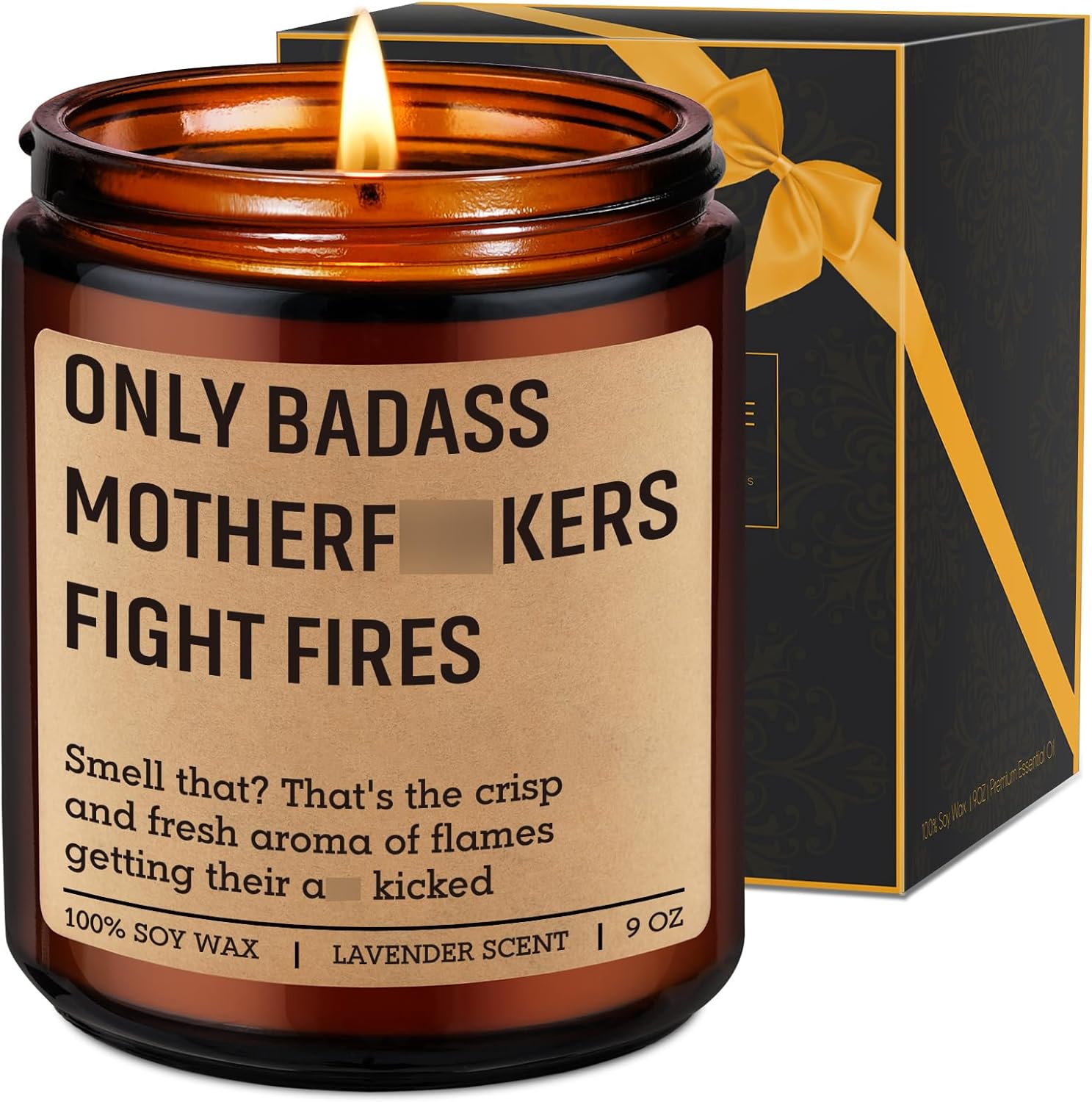 Fairys Gift Candle - Bold Firefighter Humor Lavender Scent